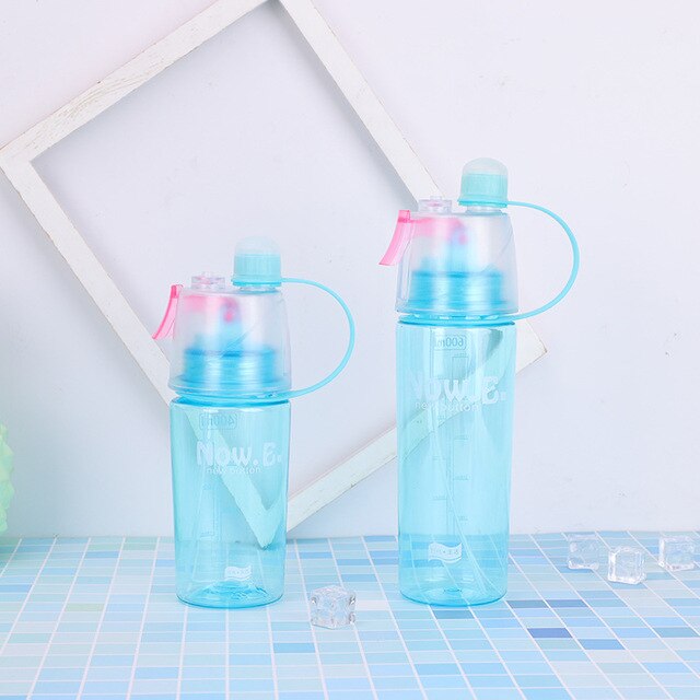 10pc 400/600Ml Protable Spray Sports Drink Plastic Water Bottle